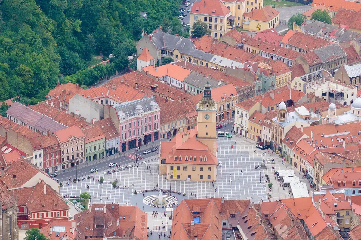Council Square in Brasov seen from Tampa, the town most Dracula Castle tours stop in