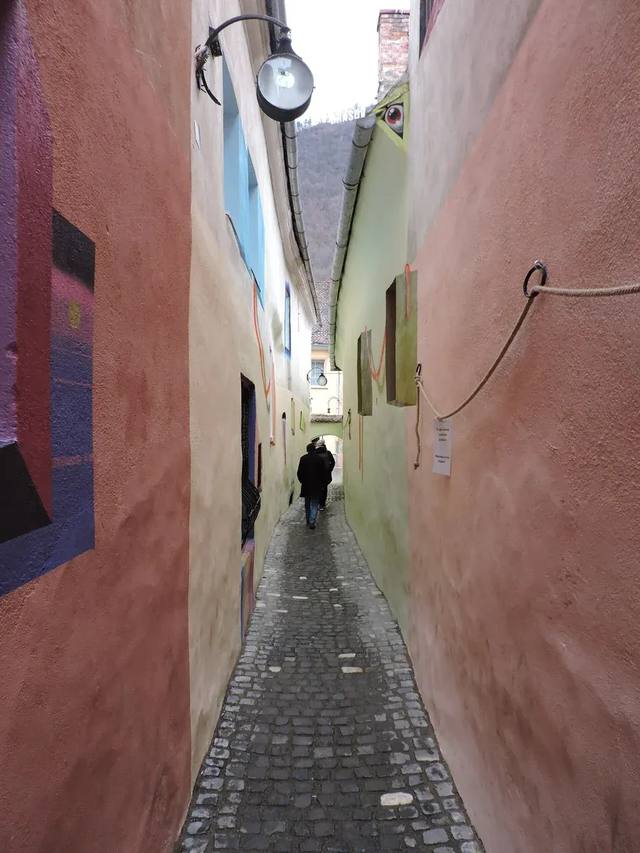 Rope Street in Brasov, the last stop of a bear sanctuary and Dracula Castle tour