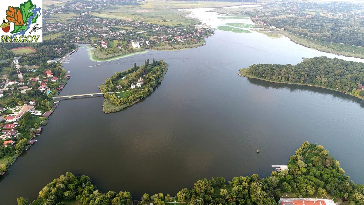 Lake Snagov and the monastery island, the reputed grave of Vlad, who rebuilt Poenari Castle
