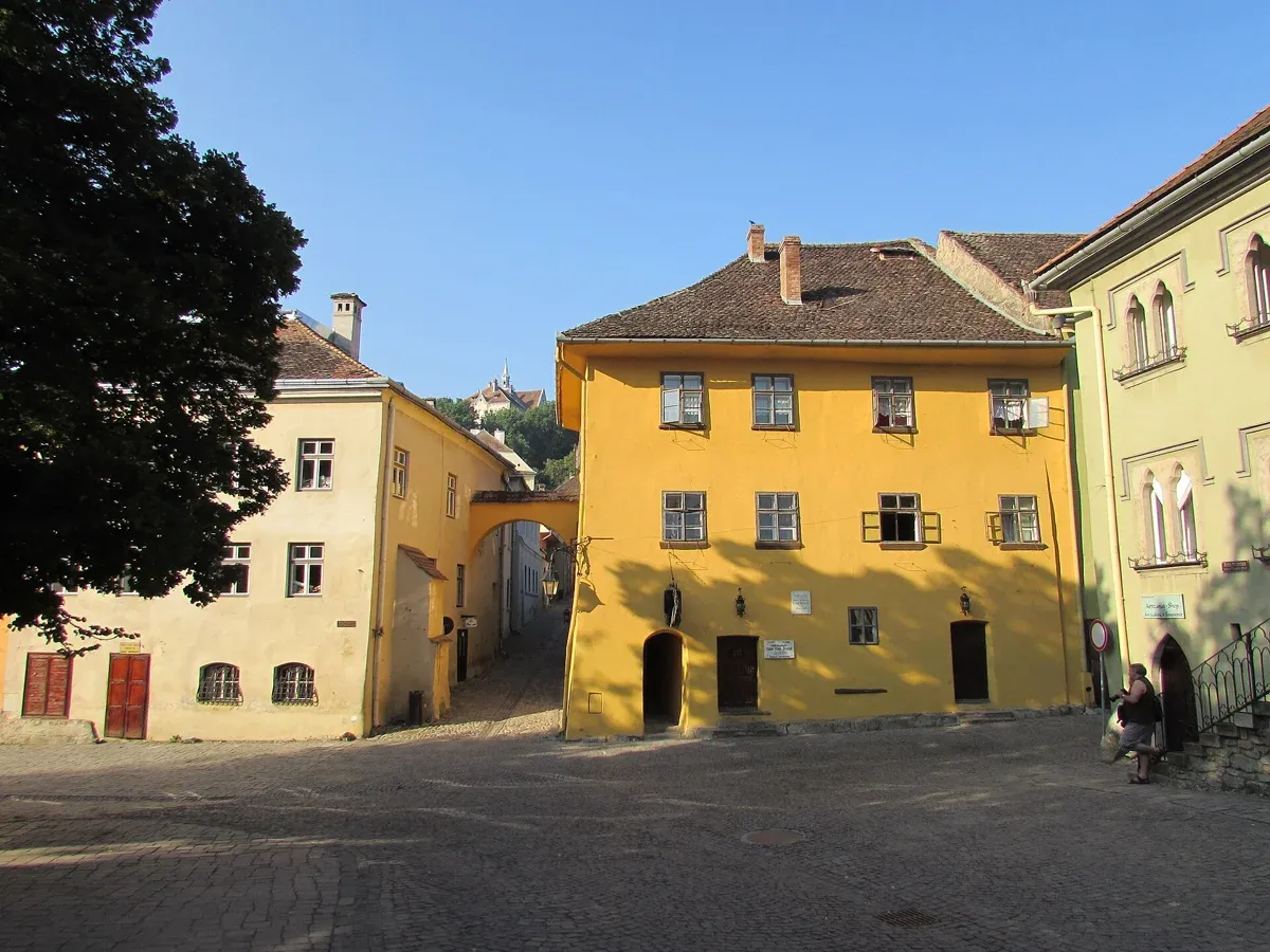 The Vlad Dracul house in Sighisoara on a Dracula tour from Cluj